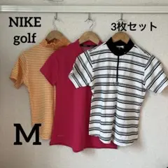 【まとめ売り】 ナイキゴルフ　レディース　シャツ　モックネック　ボーダー　Mのサムネイル