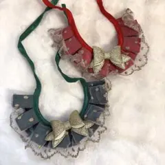 犬猫用 キラキラ襟巻き スタイ 2点セット