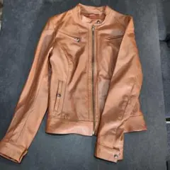VERA PELLE キャメル レザー ジャケット ライダース 本革 イタリア製