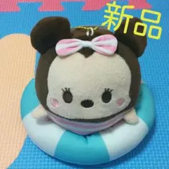 新品♪ミニーちゃん浮き輪ぬいぐるみボールチェーンキーホルダー