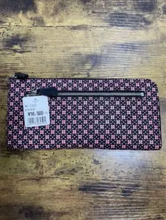 【新品未使用】廃盤 印傳屋 印伝 ファスナー長財布 2305 鹿革 漆 花格子柄