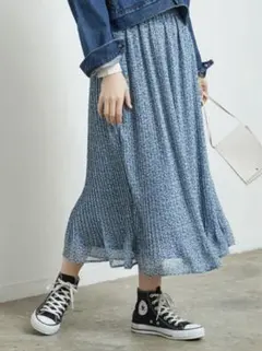 小花柄プリーツスカート ブルー ロペピクニックのサムネイル