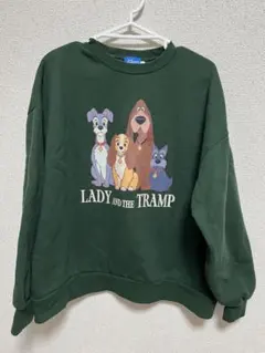 【美品】ディズニーリゾート わんわん物語 トレーナー スウェット グリーン