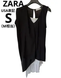 ZARA ノースリーブ カットソー　 ブラウス黒　タンクトップ　トップス