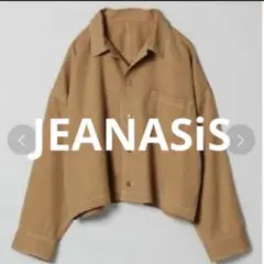 ジーナシス　ステッチショートシャツ　ブラウン