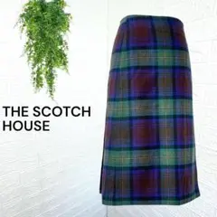 3662【THE SCOTCH HOUSE】チェックスカート ベルト スクール
