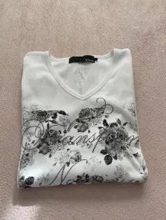 ★美品新年セールXfrm 花柄プリント Vネック長袖カットソー サイズ2