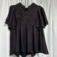 グレイル　フリル袖 黒 チュニック 半袖のサムネイル