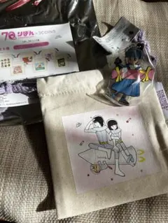 70周年　りぼん×スリーコインズ　巾着 カプセルラバーマスコット　2点セット