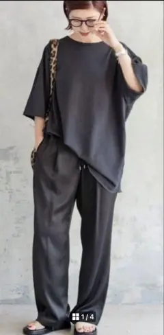 ✨新品タグ付【SpickandSpanサテンイージーパンツ】ブラック38 完売‼︎