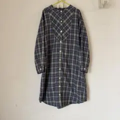 ポンポネットジュニア　チェックシャツワンピース　140