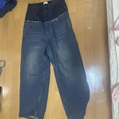 リメイクデニム ワイドパンツ　カットアップ