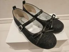 POMPKINS ブラックラメ入り メリージェーンシューズ（19.0cm）