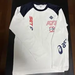 asics 陸上用シャツ M ホワイト/ネイビー