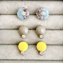 ハンドメイド　レジン　サージカルステンレスピアス　アクセサリー　ブリオンビジュー