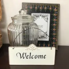 ウェルカムプレート　アンティーク　シャビー　ガーデン雑貨