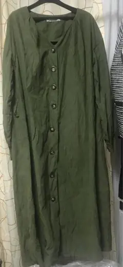 RAY CASSIN オリーブ 長袖ロングシャツワンピース