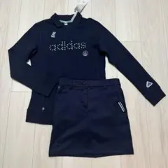 新品 アディダス セットアップ ネイビー ポロスウェット 襟付き タイトスカート