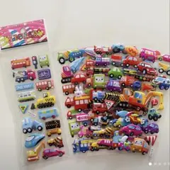 8枚セット 都市交通 キャラクター　車両エンジニアリングカー 3Dシール　キッズ