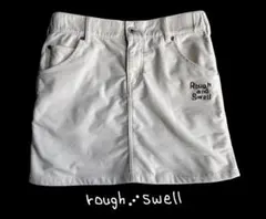 ラフアンドスウェル 秋冬ストレッチコーデュロイ素材ロゴ入りスカートオフホワイトL