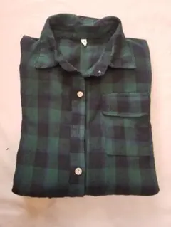 Lian 緑と黒のチェック柄シャツワンピース