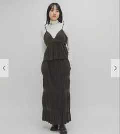 KBF マジョリカプリーツセパレートワンピース ダークブラウン