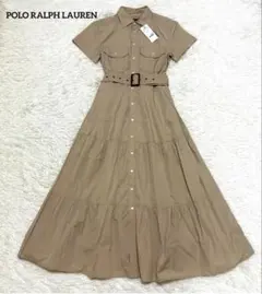 未使用タグ付　ポロラルフローレン　シャツワンピース　ティアード　ベルト　Sのサムネイル