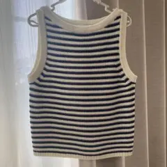 【美品】GU ストライプ ニットタンクトップ