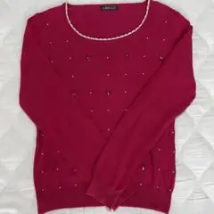 【最終値下げ】 C.D.S basic 薄手ニット ビビッドピンク　L