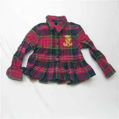 ★ポロ ラルフローレン チェック柄フリルシャツ 90 キッズ