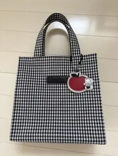 新品未開封】ファミリア白黒ギンガムチェック トートバッグ - メルカリ