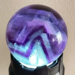 ☆超絶美品♥ 濃い 天然石 ブルーフローライト スフィア 丸玉 置物 蛍