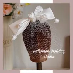 506薔薇&リボン 両用 ヘッドドレス ブライダル ヘアアクセサリー