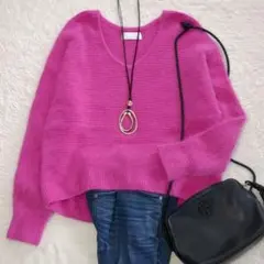 GALLARDA GALANTE チャイニーズラクーン100% ニット　ピンク