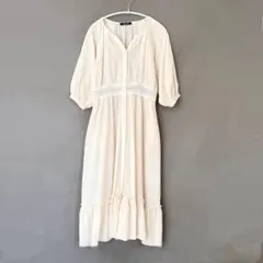 ［AS KNOW AS PINKY］レース切り替えロングシャツワンピースのサムネイル