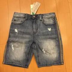 【新品未使用品】デニム ハーフパンツ L (140 cm)