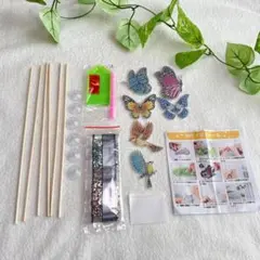 DIYキット ダイヤモンドアート 蝶＆鳥 ガーデンピック オーナメント 6種