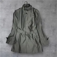 monotone darkfashionミリタリートレンチコートグレー