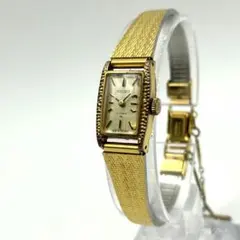 SEIKO QZ スクエア ゴールド アクセサリー レディース 時計 新品電池