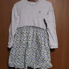 140 ノイユエイムベベ ワンピース グレー 花柄