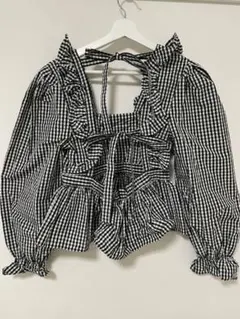 honeymihoney ハニーミーハニー　ギンガムチェック　ブラウス