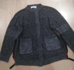 ジョルジュレッシュ　ニットジップアップカーディガン　洗える　ふんわり　グレー