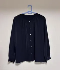 ROPE PICNIC 長袖ブラウス　春　紺色　オフィス　仕事着　ロペピクニック