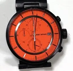ISSEY MIYAKE メンズ腕時計 クロノグラフ 黒・オレンジ ジャンク品 