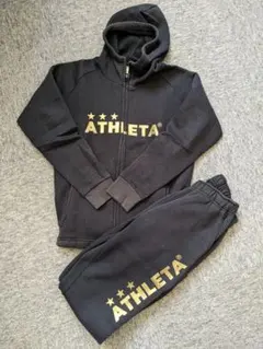 ATHLETA ブラックスウェット上下セット ジュニア150裏起毛