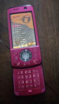 SHARP ピンク スライド式携帯電話 本体 - メルカリ