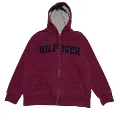 TOMMY HILFIGER Y2K ジップアップパーカー フェルトプリント