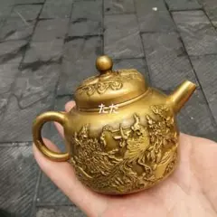 銅製 福寿茶杯 龍鳳茶壺 茶道具 煎茶器 装飾品 工芸品 置物 - メルカリ