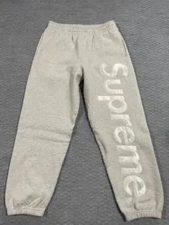 Satin Applique Sweatpant "Ash Grey" Sサイズ