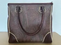 【美品】ETRO エトロ　トートバッグ　ペイズリー柄のサムネイル